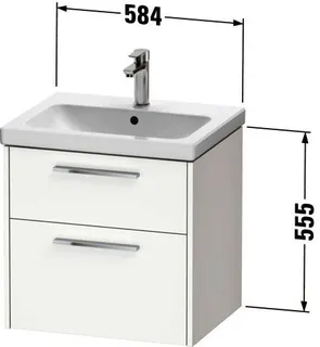 Duravit D-Code 2.0 WTU Wandh. Schubk. 2, 584x555x460,Griff Chrom,Blassgrün Matt