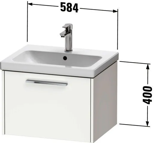 Duravit D-Code 2.0 WTU Wandh. Auszug 1, 584x400x460,Griff Chrom,Graphit Matt