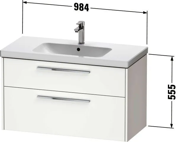 Duravit D-Code 2.0 WTU Wandh. Schubk. 2, 984x555x460,Griff Dia.schw.,Graphit Matt