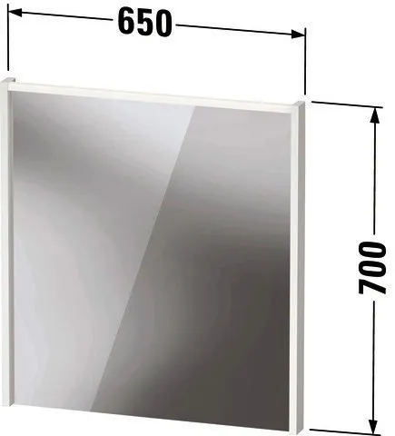 DU D-Code 2.0 Spiegel, m.LED Bel., 650x700x48, Basalt Matt