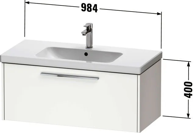 Duravit D-Code 2.0 WTU Wandh. Auszug 1, 984x400x460,Griff Chrom,Graphit Matt