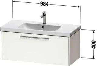 Duravit D-Code 2.0 WTU Wandh. Auszug 1, 984x400x460,Griff Dia.schw.,Graphit Matt