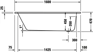 Duravit D-Code 2.0 Badewanne, 1600x700mm, Einbau Weiß