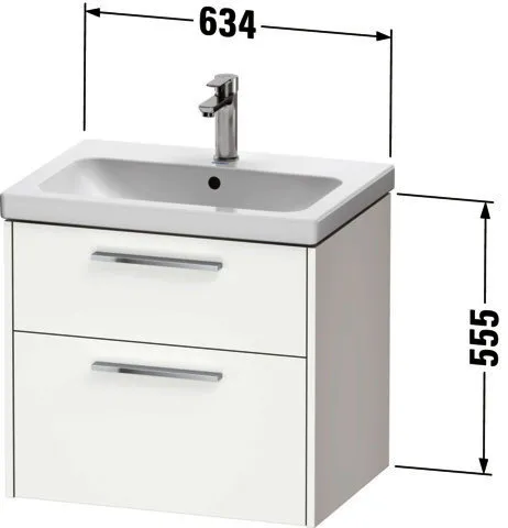 Duravit D-Code 2.0 WTU Wandh. Schubk. 2, 634x555x460,Griff Dia.schw.,Graphit Matt