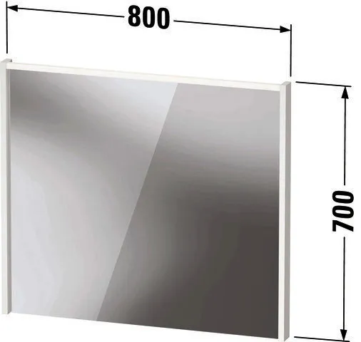DU D-Code 2.0 Spiegel, m.LED Bel., 800x700x48, Basalt Matt