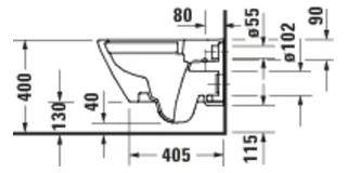 Duravit D-Code 2.0 WWC 540mm TS, rimless verd.Bef.,vormontierte Scharniere,Weiß – Bild 3