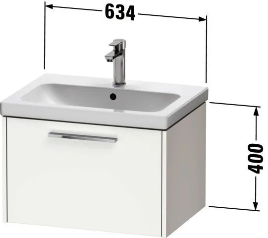 Duravit D-Code 2.0 WTU Wandh. Auszug 1, 634x400x460,Griff Chrom,Graphit Matt