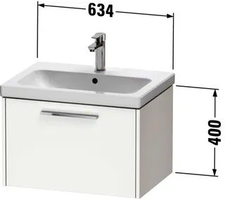Duravit D-Code 2.0 WTU Wandh. Auszug 1, 634x400x460,Griff Dia.schw.,Eiche Marm.