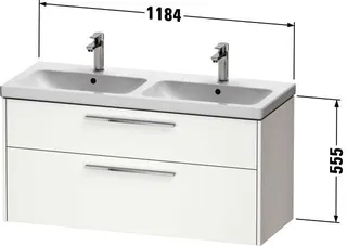Duravit D-Code 2.0 WTU Wandh. Schubk.2,f.DWT 1184x555x460,Griff Dia.schw.,Eiche Marm.
