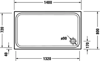 Duravit D-Code Duschwanne, 1400x800x85 mm, Weiß, Sanitäracryl – Bild 3