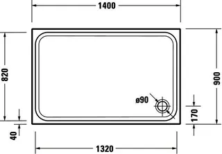 Duravit D-Code Duschwanne, 1400x900x85 mm, Weiß, Sanitäracryl – Bild 3