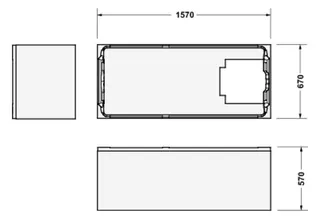 Duravit D-Code 2.0 Wannenträger 1570x670mm für Badewanne 700669 – Bild 2