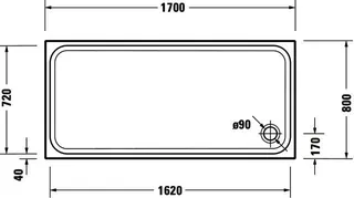 Duravit D-Code Duschwanne, 1700x800x85 mm, Weiß, Sanitäracryl – Bild 3