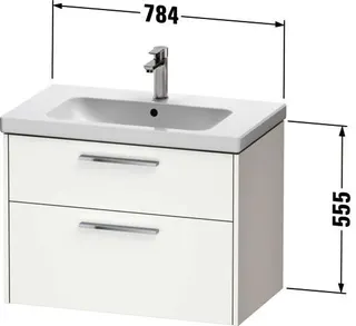 Duravit D-Code 2.0 WTU Wandh. Schubk. 2, 784x555x460,Griff Dia.schw.,Eiche Marm.