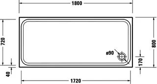 Duravit D-Code Duschwanne, 1800x800x85 mm, Weiß, Sanitäracryl – Bild 3