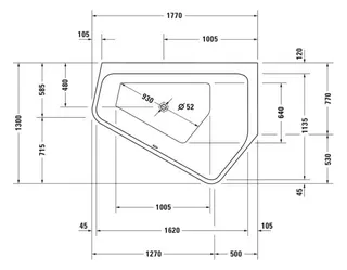 Duravit Paiova 5 Whirlw. 1770x1300mm Ecke R Nahtl.VK,Rückens.2 Pos.R,Combi E,Weiß – Bild 3