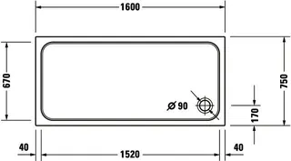 Duravit D-Code Duschwanne, Rechteckig, 1600x750x85 mm, Weiß, Sanitäracryl, Anti – Bild 4