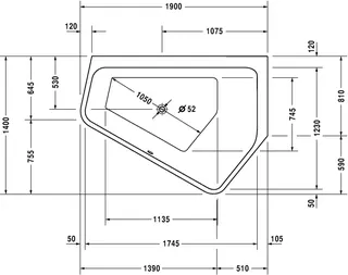 Duravit Paiova 5 Whirlw. 1900x1400mm Ecke R Nahtl.VK,Rückens.2 Pos.R,Air-Syst.,Weiß – Bild 4