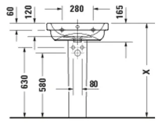 Duravit D-Code 2.0 Waschtisch 550x430mm,m.ÜL, Weiß HG – Bild 2