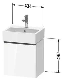 Duravit D-Neo WTU,Wandh,TA:LI,Tür:1,Gr:Chrom 434x322x440mm,Weiß Hochglanz,Dekor – Bild 2