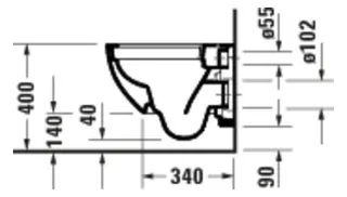 Duravit D-Code 2.0 Wand WC compact, 480mm TS. rimless, Weiß – Bild 2