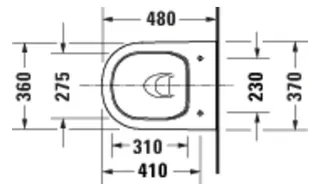 Duravit D-Code 2.0 Wand WC compact, 480mm TS. rimless, Weiß – Bild 4