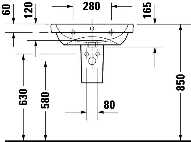 DU D-Code 2.0 Waschtisch, Weiß Hochglanz Rund, 60cm