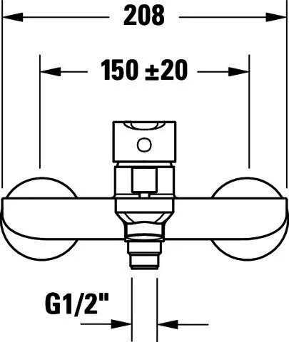 Duravit D-Code 2.0 Einh.-Wannenmischer Aufp. Keramikmischsystem, Chrom HG