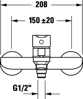Duravit D-Code 2.0 Einh.-Wannenmischer Aufp. Keramikmischsystem, Chrom HG