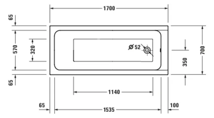 Duravit D-Code 2.0 Whirlw. 1700x700mm, Einbau Jet-Project, Weiß