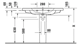 Duravit D-Code 2.0 MWT 1000x480mm,m.ÜL, Weiß – Bild 2