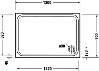 Duravit D-Code Duschwanne, 1300x900x85 mm, Weiß, Sanitäracryl, Antislip – Bild 3