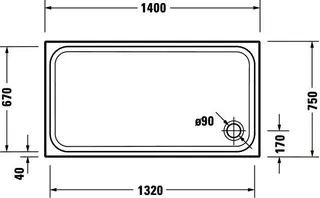 Duravit D-Code Duschwanne, 1400x750x85 mm, Weiß, Sanitäracryl – Bild 3