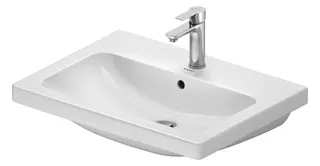 Duravit D-Code 2.0 Waschtisch 650x480mm,m.ÜL,m.HLB 1 Hahnloch, Weiß