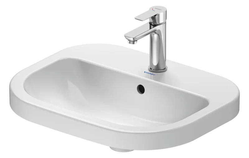 Duravit D-Code 2.0 Aufsatzbecken 550mm 1 Hahnloch, mit Überauf