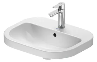 Duravit D-Code 2.0 Aufsatzbecken 550mm 1 Hahnloch, mit Überauf