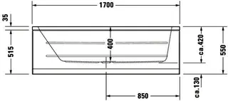 Duravit DCode Whirlw. 1700x750mm Einb.,Acryl Abl.mittig, 1RS Variab.,Jet -Proj.,Weiß – Bild 3