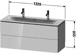 Duravit WTU L-Cube wandh.,550x1220x481mm 2Schubkästen, weiß hochglanz – Bild 4