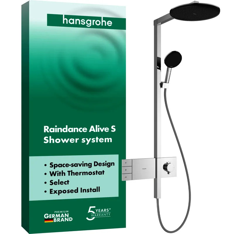 Hansgrohe Showerpipe Raindance Alive S 300 2jet mit Thermostat chrom