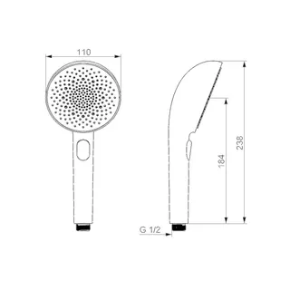 Handbrause HANSAAURELIA 4733 3-strahlig d 110 mm chr – Bild 2