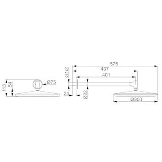 Kopfbrause HANSAAURELIA 4726 1-strahlig d 300 mm chr – Bild 3