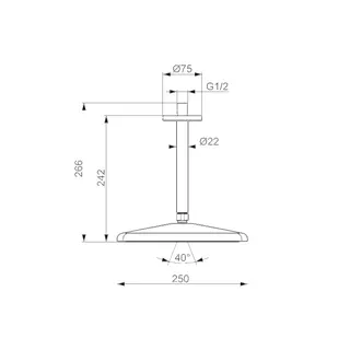 Kopfbrause HANSAAURELIA 4727 1-strahlig 250x250 mm Matt-Schwarz – Bild 2