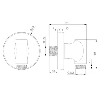 Wandanschlussbogen HANSA 2900 Ros. rund chrom – Bild 2
