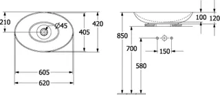 Villeroy & Boch Aufsatzwaschbecken Loop&Friends 620x420mm Oval o. ÜL. Almond CeramicPlus – Bild 5