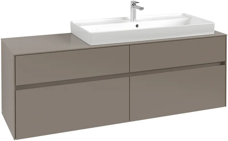 Villeroy & Boch WTUS Collaro C03000 1600x548x500mm 4 Ausz. Waschtisch rechts Cashmere Grey