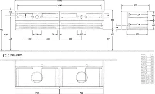 Villeroy & Boch WTUS Antao K28_5 1600x360x500mm FK/AP: HN/1 – Bild 3