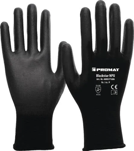 Handschuhe Blackstar NPU Gr.7 (M) schwar z EN 388 PSA II Nyl.m.PU PROMAT