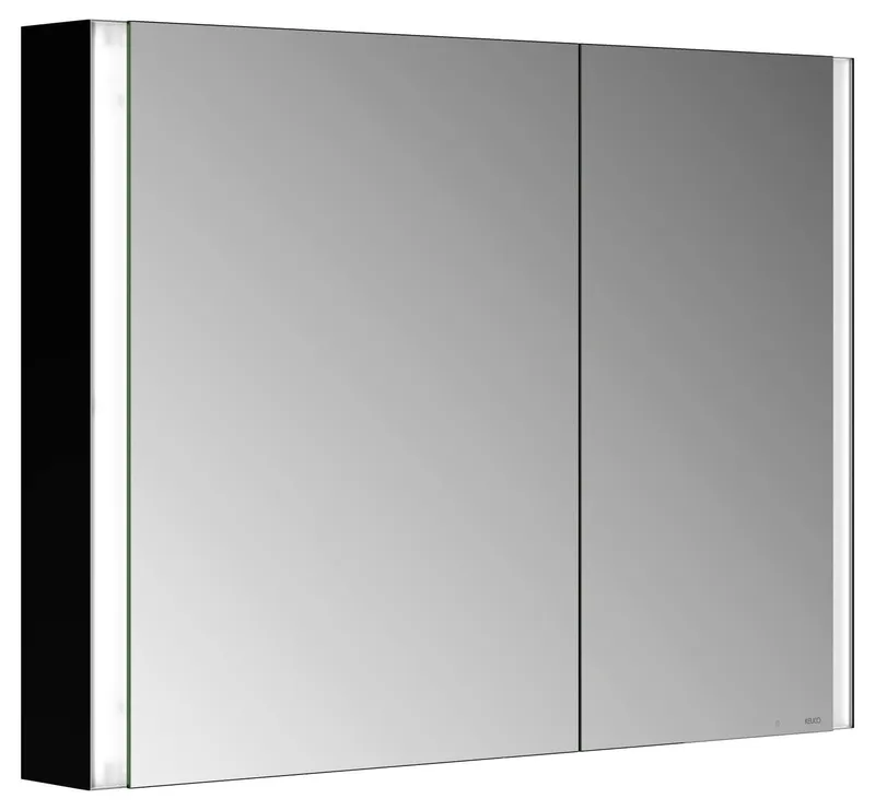ACTIS Spiegelschrank BASE Alu LED-Bel. 1000x710x127mm 2-trg asym Korpus schwarz