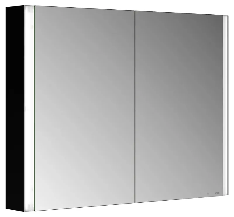 ACTIS Spiegelschrank BASE Alu LED-Bel. 1000x710x127mm 2-türig Korpus schwarz