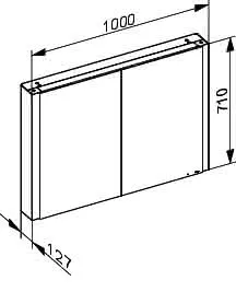 ACTIS Spiegelschrank BASE Alu LED-Bel. 1000x710x127mm 2-türig Korpus schwarz – Bild 3